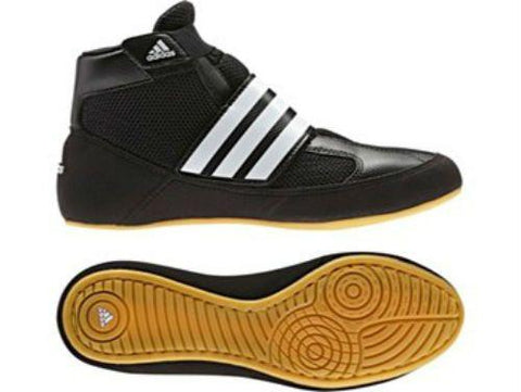 Adidas  Kids K-Velcro Black White Boots Shoes - Q33838