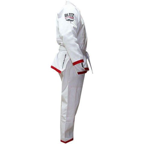 Blitz Adult Lutador Brazilian Jiu Jitsu Gi - White - BJJ Uniform Suit Training