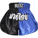 Blitz Adult Muay Thai Shorts - Blue / Black Training Sparring