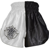 Blitz Adult Muay Thai Shorts - White / Black Training Sparring