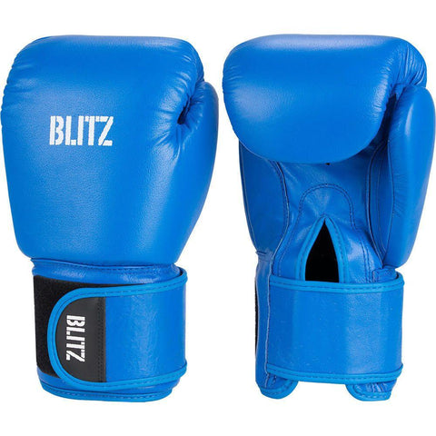 Blitz Blue Alpha Leather Boxing Gloves