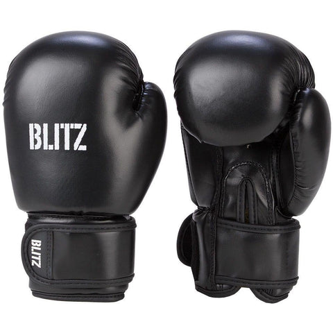 Blitz Kids Black 6oz Alpha Leather  Boxing Gloves