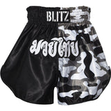 Blitz Kids Muay Thai Shorts - Urban Camo / Black Training Sparring