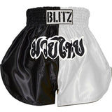 Blitz Kids Muay Thai Shorts - White / Black Training Sparring