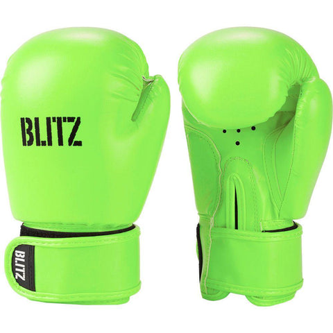 Blitz Kids Neon Green 6oz Alpha Leather  Boxing Gloves