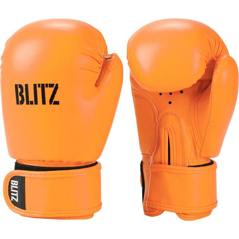 Blitz Kids Neon Orange 6oz Alpha Leather Boxing Gloves