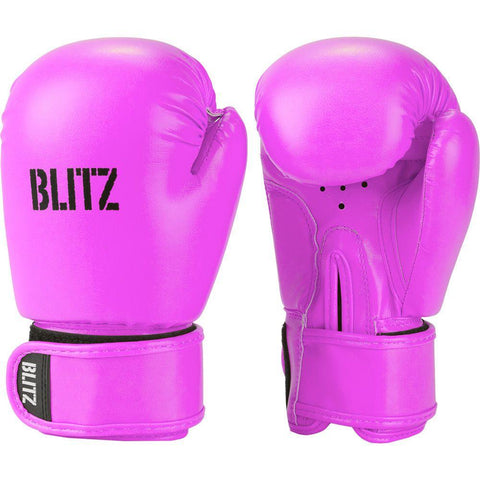 Blitz Kids Neon Pink 6oz Alpha Leather  Boxing Gloves