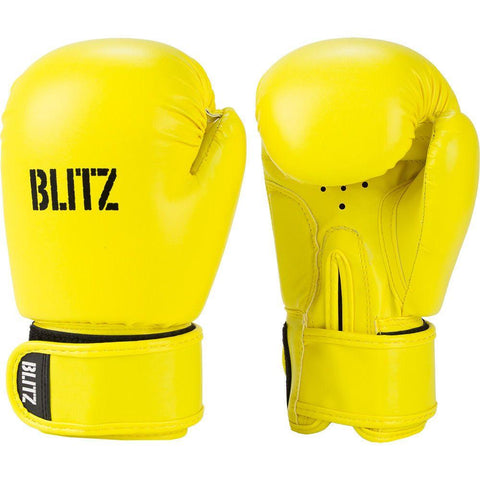 Blitz Kids Neon Yellow 6oz Alpha Leather Boxing Gloves