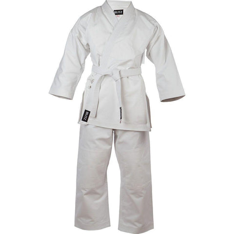 Blitz Kids Traditional Jujitsu Suit - White - Sparring Training Uniform Gi