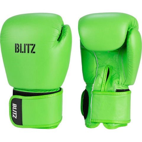 Blitz Neon Green Alpha Leather Boxing Gloves