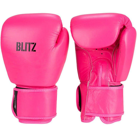 Blitz Neon Pink Alpha Leather Boxing Gloves