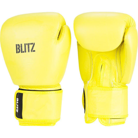 Blitz Neon Yellow Alpha Leather Boxing Gloves