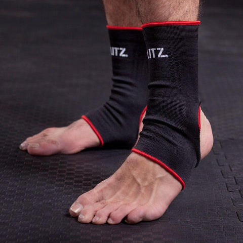 Blitz Sport Elastic Ankle Supports - Black Adults Training Runnng Gym Exercise