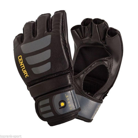 CENTURY BRAVE OPEN PALM MENS MMA GLOVES BLACK/GREY Sparring Boxing Training