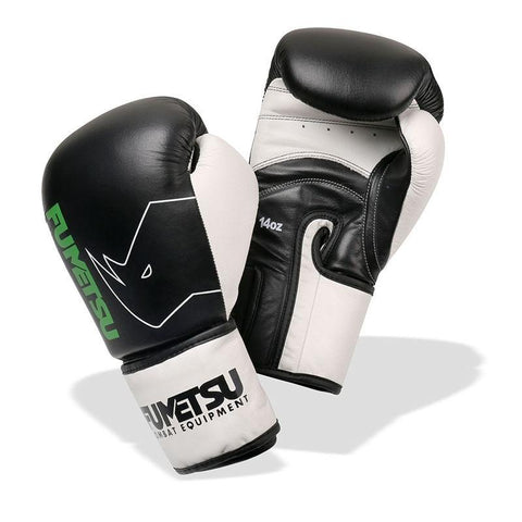 FUMETSU LEATHER SPARRING ADULT BOXING GLOVES BLACK/WHITE- Boxing/MMA