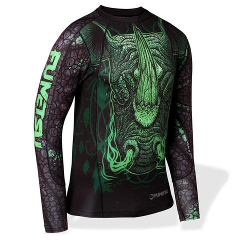 FUMETSU MMA RAMPAGE LS RASH GUARD BLACK/GREEN