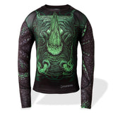 FUMETSU MMA RAMPAGE LS RASH GUARD BLACK/GREEN