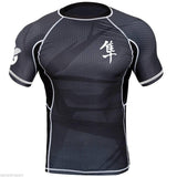 HAYABUSA METARU RASHGUARD SHORTSLEEVE BLACK/BLACK MMA Sparring Training