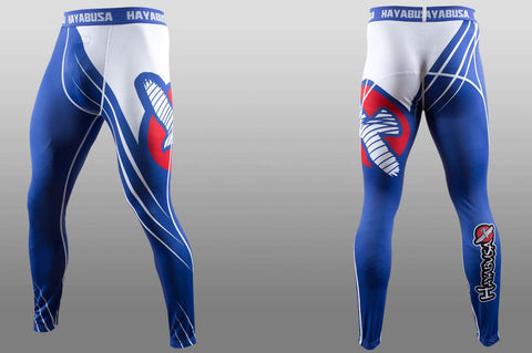 HAYABUSA RECAST COMPRESSION PANTS SPATS MMA BJJ - BLUE