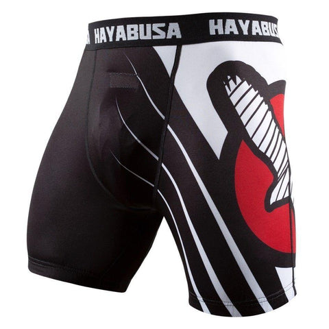 HAYABUSA RECAST COMPRESSION SHORTS - Black  MMA Sparring Boxercise Unisex