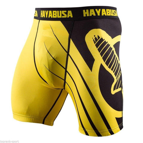 HAYABUSA RECAST COMPRESSION SHORTS - YELLOW  MMA Sparring Boxercise Unisex