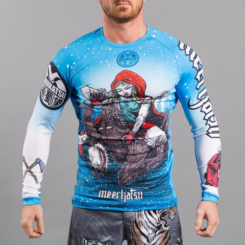 MEERKATSU REDS REVENGE RASHGUARD, MMA BJJ TRAINING GYM SPARRING