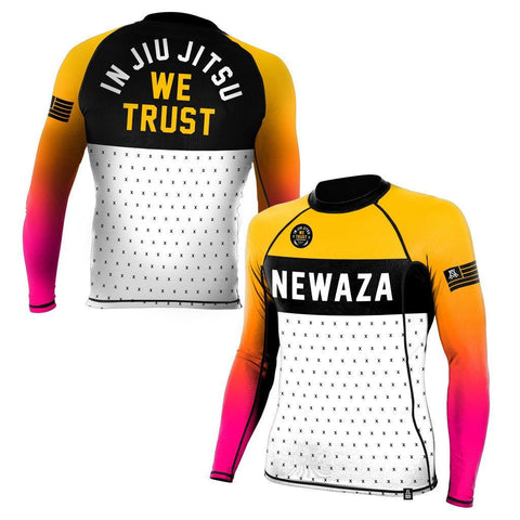 NEWAZA IN JIU JITSU WE TRUST RASHGUARD – LONG SLEEVE MMA BJJ TRAINING GYM