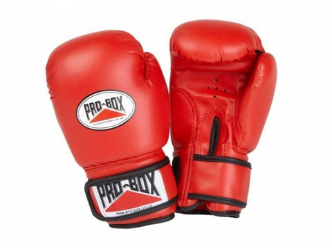 PRO BOX BASE-SPAR JUNIOR PU GLOVES - RED BOXING SPARRING TRAINING- KIDS