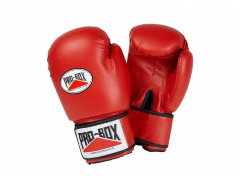 PRO BOX BASE-SPAR SENIOR PU GLOVES - RED BOXING SPARRING TRAINING