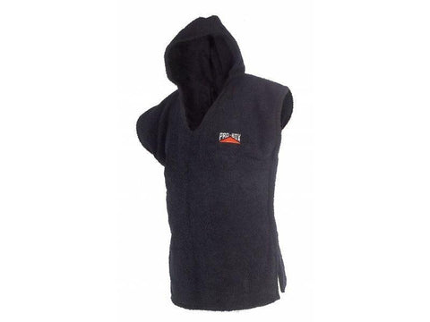 PRO BOX HOODED TOWELING PONCHO  - KIDS & ADULT - BLACK