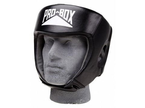 Pro Box LEATHER CLUB ESSENTIALS BLACK HEADGUARD - Boxing Sparring Training