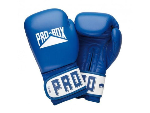 PRO BOX LEATHER CLUB ESSENTIALS BLUE GLOVES - SPARRING TRAINING BOXING