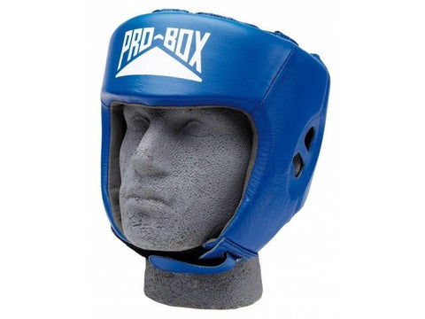 Pro Box LEATHER CLUB ESSENTIALS BLUE HEADGUARD - Boxing Sparring Training