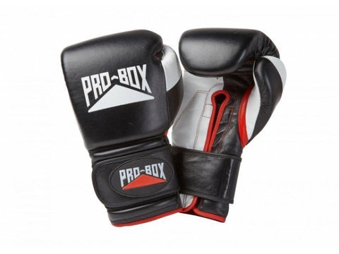 PRO BOX PRO-SPAR' LEATHER SPARRING GLOVES - BLACK SPARRING TRAINING BOXING