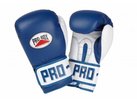 PRO BOX PU CLUB ESSENTIALS BLUE JUNIOR GLOVES - BOXING SPARRING TRAINING - KIDS