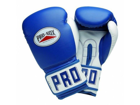 PRO BOX PU CLUB ESSENTIALS BLUE SENIOR GLOVES - BOXING SPARRING TRAINING