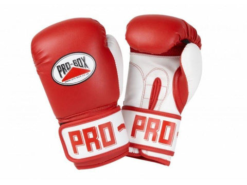 PRO BOX PU CLUB ESSENTIALS RED JUNIOR GLOVES - BOXING SPARRING TRAINING - KIDS