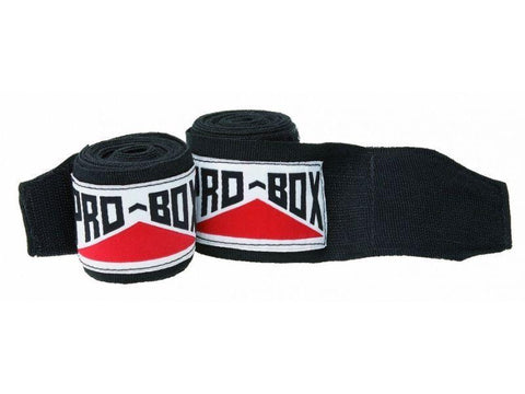 PRO BOX SENIOR AIBA SPEC STRETCH HAND WRAPS BLK Boxing MMA Muay Thai