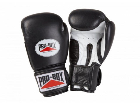 PRO BOX SUPER-SPAR' LEATHER SPARRING GLOVES - BLACK SPARRING TRAINING BOXING