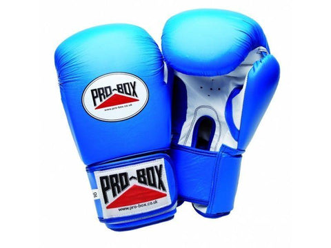 PRO BOX SUPER-SPAR' LEATHER SPARRING GLOVES - BLUE SPARRING TRAINING BOXING