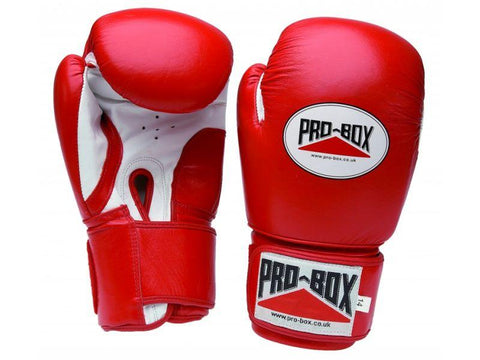 PRO BOX SUPER-SPAR' LEATHER SPARRING GLOVES - RED SPARRING TRAINING BOXING