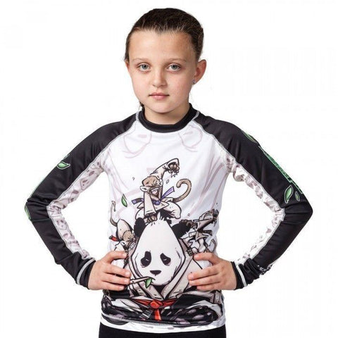 TATAMI KIDS GENTLE PANDA RASH GUARD MMA BJJ JIU-JITSU