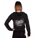 TATAMI LADIES BLACK CURSIVE HOODIE BJJ NO GI MARTIAL ARTS GRAPPLING MMA