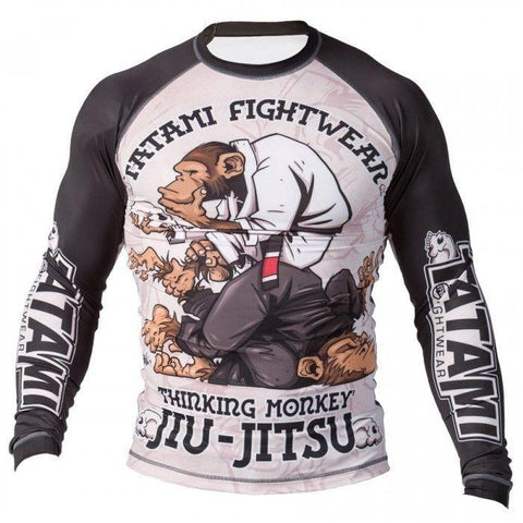 TATAMI THINKER MONKEY RASH GUARD Long Sleeve Jiu JItsu MMA BJJ - Adults