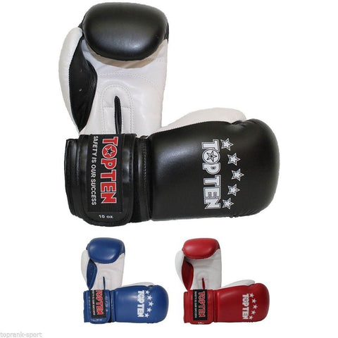 Top Ten Boxing Gloves NB II 10oz Black Red Blue Sparring Training