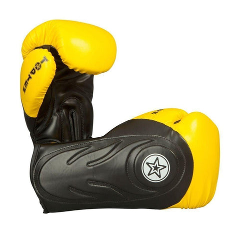 TOP TEN HERO BOXING GLOVES BLACK/YELLOW Sparring Boxing Gloves Training