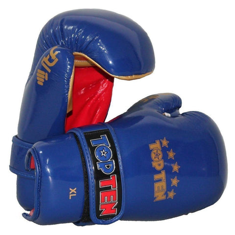 TOP TEN ITF GLOSS POINTFIGHTER GLOVES BLUE SPARRING TRAINING