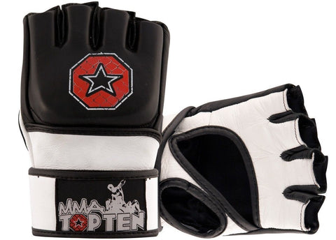 Top Ten MMA Competition Gloves Black White Sparring Training Adults