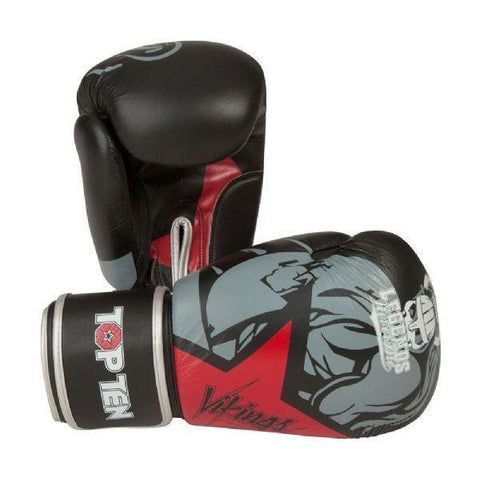 TOP TEN VIKINGS BLACK BOXING GLOVES Training Sparring - Adults