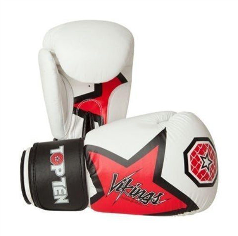 TOP TEN VIKINGS BOXING GLOVES WHITE Sparring training Gym